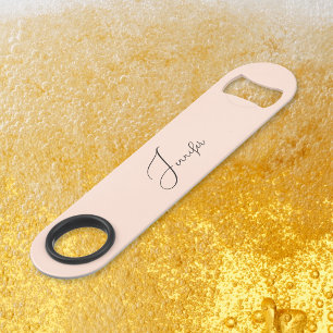 Modern Elegant Stylish Trendy Monogram Rose Gold Bar Key