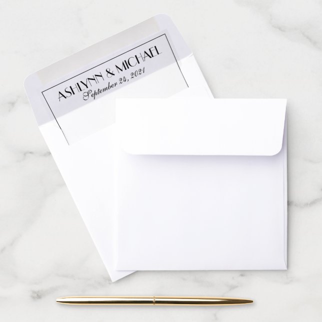 Modern Elegant Stylish Wedding Envelope Liner (Desk)