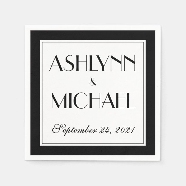 Modern Elegant Stylish Wedding Napkins (Front)