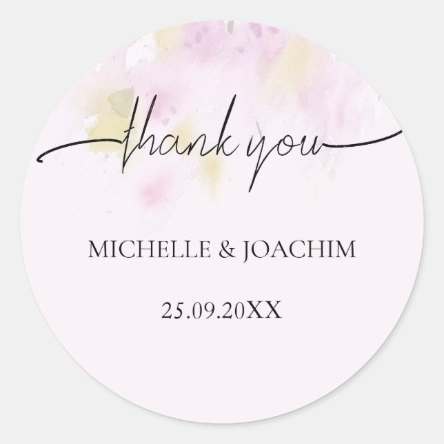 Modern Elegant Summer Floral Vibe Classic Round Sticker (Front)