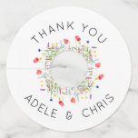 Modern elegant Summer wildflower Wine Glass Tags