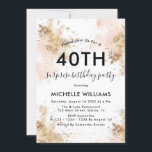 Modern Elegant Surprise 40th Birthday Invitations<br><div class="desc">Personalized Woman Surprise 40th Birthday Party Invitations Birthday Invites Pink And Gold</div>