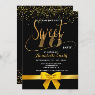 Modern elegant sweet 16 invitation