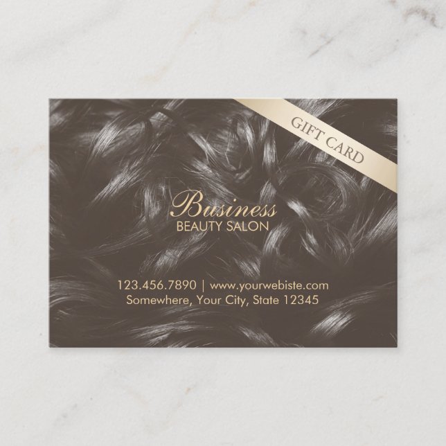 Modern Elegant Tan Hair Beauty Gift Certificates (Front)