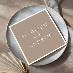 Modern Elegant Taupe Wedding Napkins