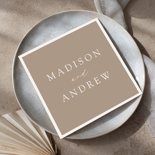 Modern Elegant Taupe Wedding Napkins (Creator Uploaded)