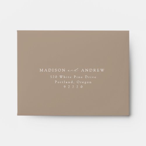 Modern Elegant Taupe Wedding RSVP Envelope