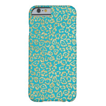 Modern Elegant Teal & Gold Leopard Print Barely There Iphone 6 Case by caseplus at Zazzle