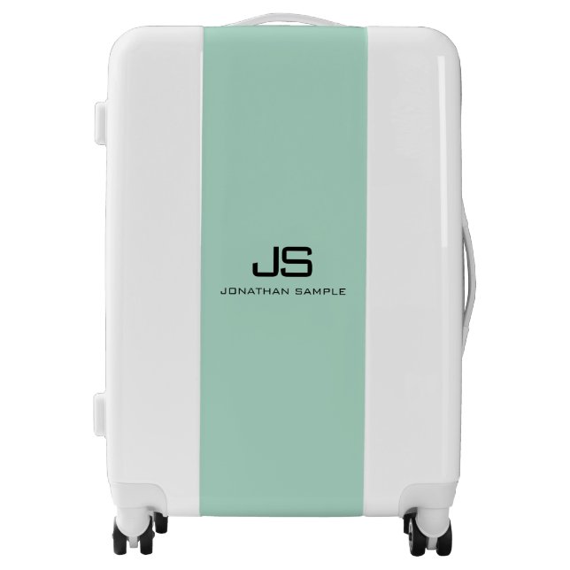 Modern Elegant Template Add Name Monogram Luggage (Front)