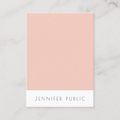 Modern Elegant Template Blush Pink White Simple Business Card