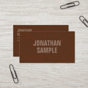Modern Elegant Template Brown Suede Look Business Card