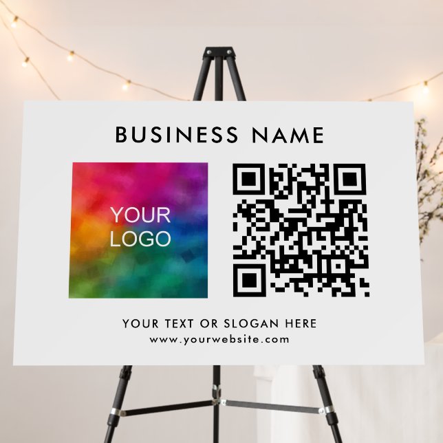 Modern Elegant Template Business Logo QR Code Foam Board (In Situ (Stand))