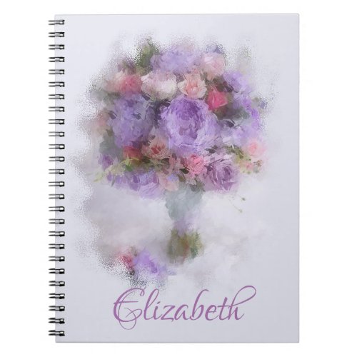 Modern Elegant Template Flowers Oil Painting Notebook