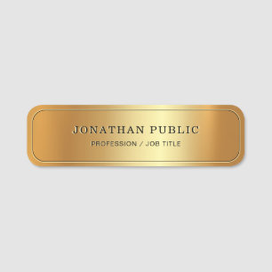 Modern Elegant Template Gold Glamour Luxurious Name Tag