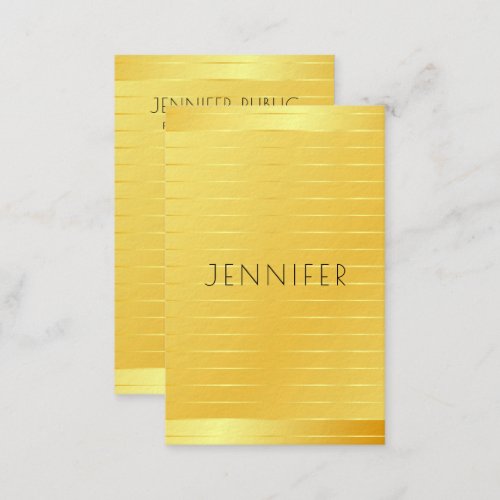 Modern Elegant Template Gold Look Premium Thick Business Card