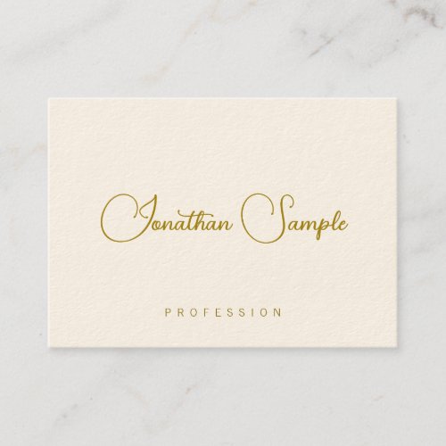 Modern Elegant Template Gold Look Typography Text Business Card