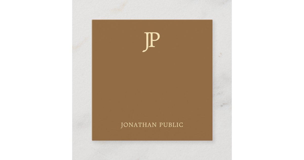 Modern Elegant Template Gold Text Monogram Luxury Square Business Card ...