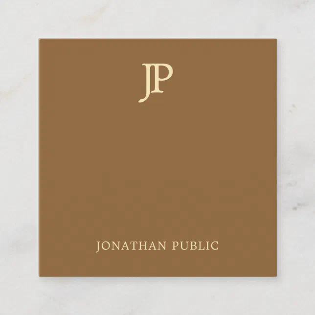 Modern Elegant Template Gold Text Monogram Luxury Square Business Card ...