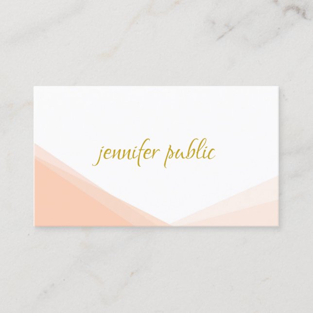 Modern Elegant Template Handwritten Gold Script Business Card (Front)