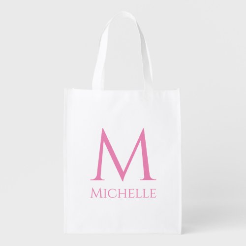 Modern Elegant Template Initial Letter Monogram Grocery Bag