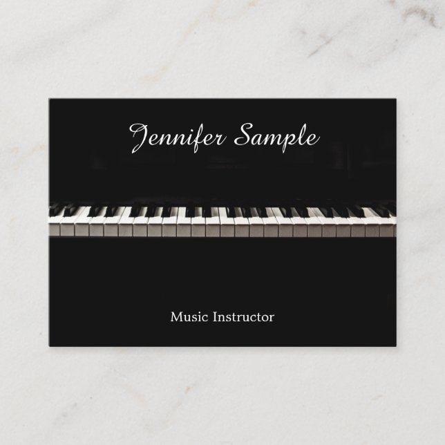 Modern Elegant Template Music Teacher Instructor Business Card (Front)