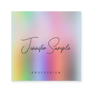 Modern Elegant Template Personalized Typography Square Business Card