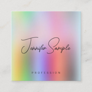 Modern Elegant Template Personalized Typography Square Business Card