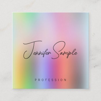 Modern Elegant Template Personalized Typography Square Business Card by art_grande at Zazzle