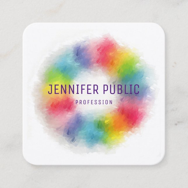 Modern Elegant Template Professional Luxurious Square Business Card (Front)