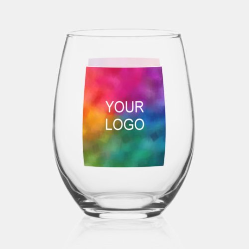 Modern Elegant Template Promotional Company Logo Stemless Wine Glass