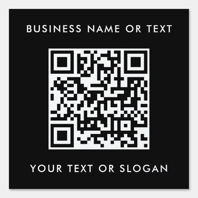 Modern Elegant Template QR Code Scan Me Yard Sign (Front)