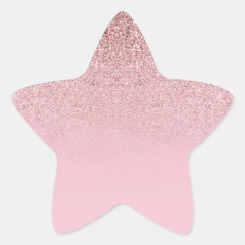 Modern Elegant Template Rose Gold Glitter Blank Star Sticker