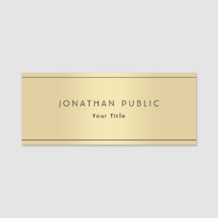 Modern Elegant Template Trendy Glamorous Gold Look Name Tag