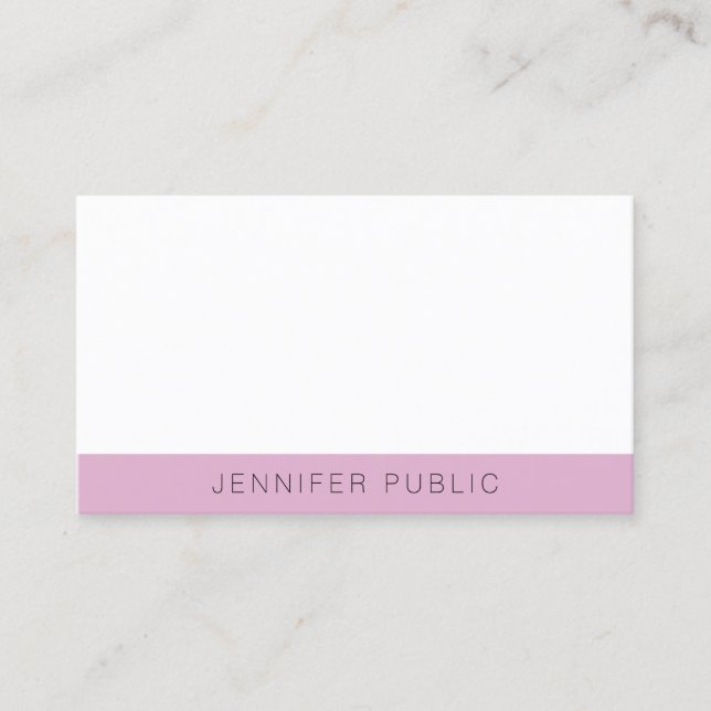 Modern Elegant Template Trendy Purple White Colors Business Card (Front)