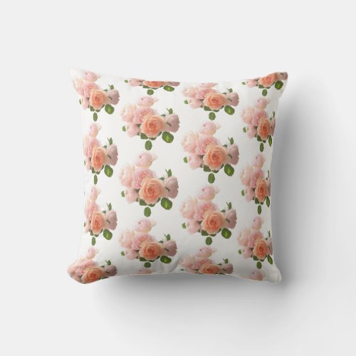 Modern Elegant Template Trendy Roses Custom Throw Pillow