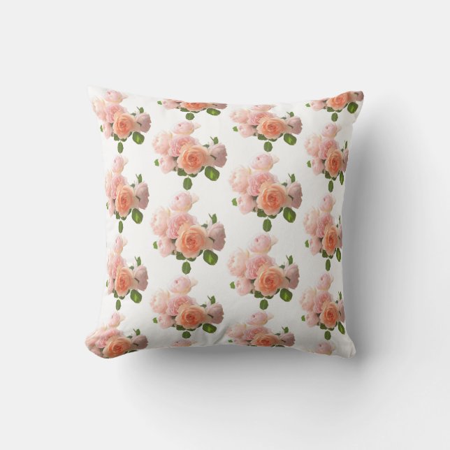 Modern Elegant Template Trendy Roses Custom Throw Pillow (Front)