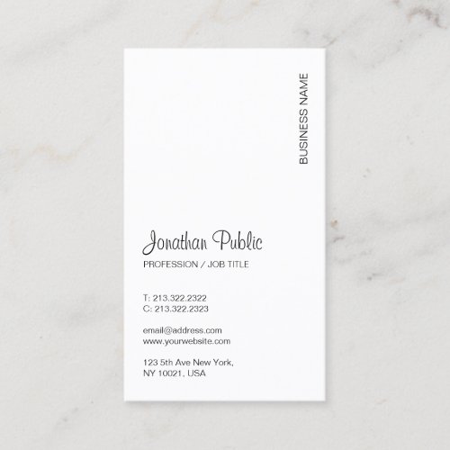 Modern Elegant Template Upload Your Logo Vertical Business Card