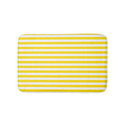 Modern Elegant Template Yellow White Striped Small Bath Mat