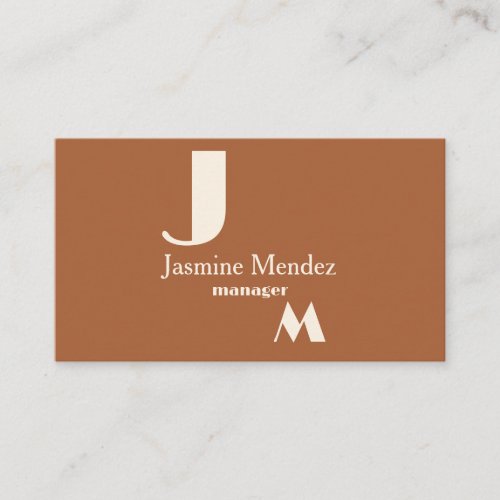 Modern Elegant Terracota Typography Business Card
