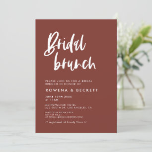 Modern Elegant Terracotta Bridal Brunch Invitation