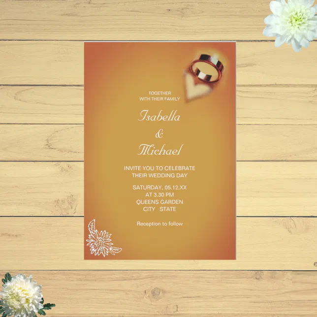 Modern Elegant Terracotta Romantic Wedding Invitation Zazzle