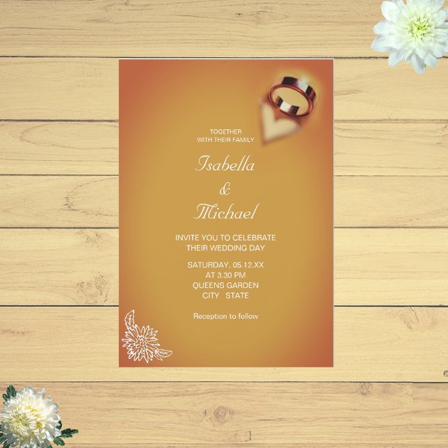 Modern Elegant Terracotta Romantic Wedding Invitation (Creator Uploaded)