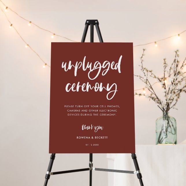 Modern elegant terracotta Unplugged ceremony Foam Board (In Situ (Stand))