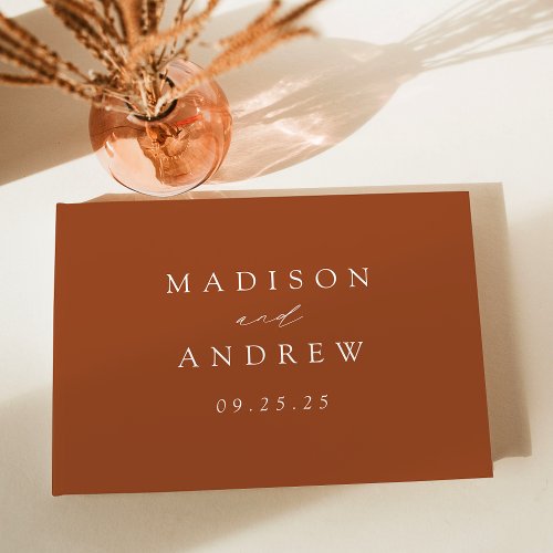 Modern Elegant Terracotta Wedding Guest Book