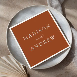 Modern Elegant Terracotta Wedding Napkins