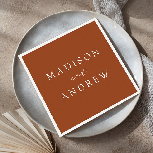 Modern Elegant Terracotta Wedding Napkins (Creator Uploaded)