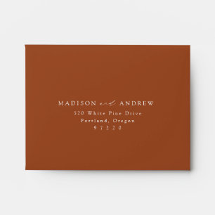 Modern Elegant Terracotta Wedding RSVP Envelope