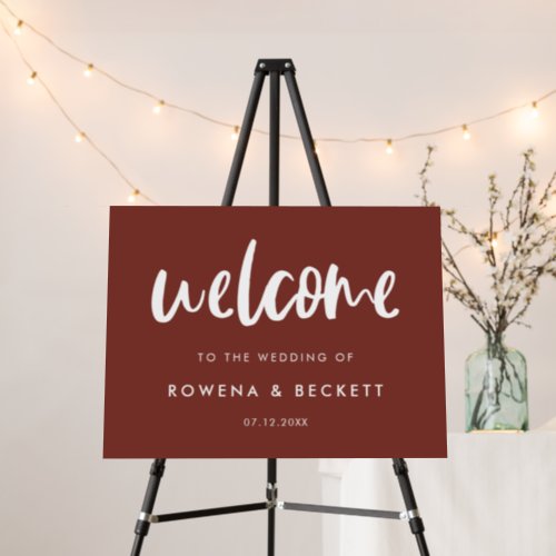 Modern elegant terracotta Wedding welcome Foam Board