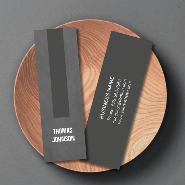 Modern Elegant Texture Gray Stripe Consultant Mini Business Card (Creator Uploaded)