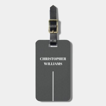 Modern Elegant Texture Gray White Line Luggage Tag by Weaselgift at Zazzle